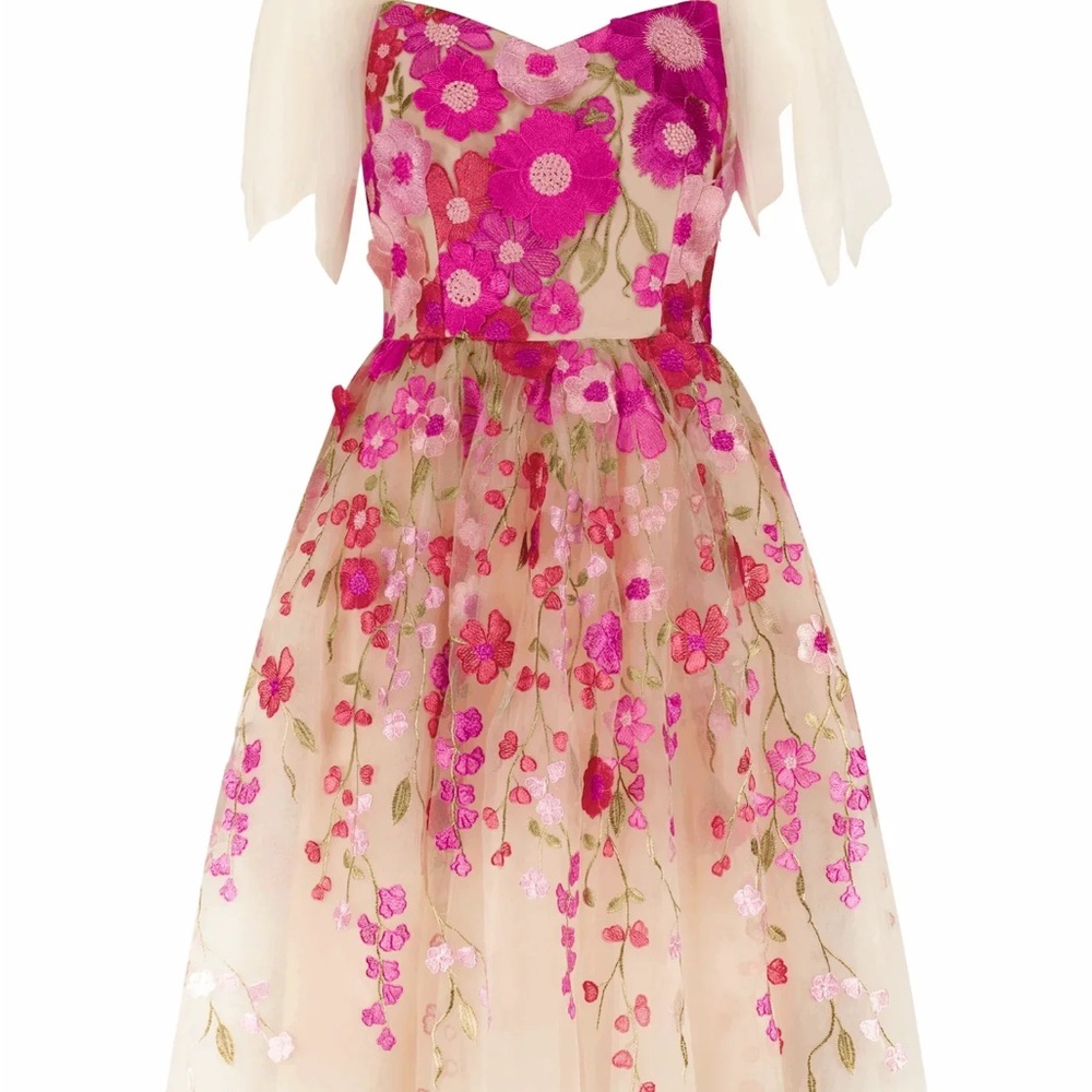 BRAND NEW WITH TAGS JESSA KAE Pink Floral Appliqué Blossom Dress